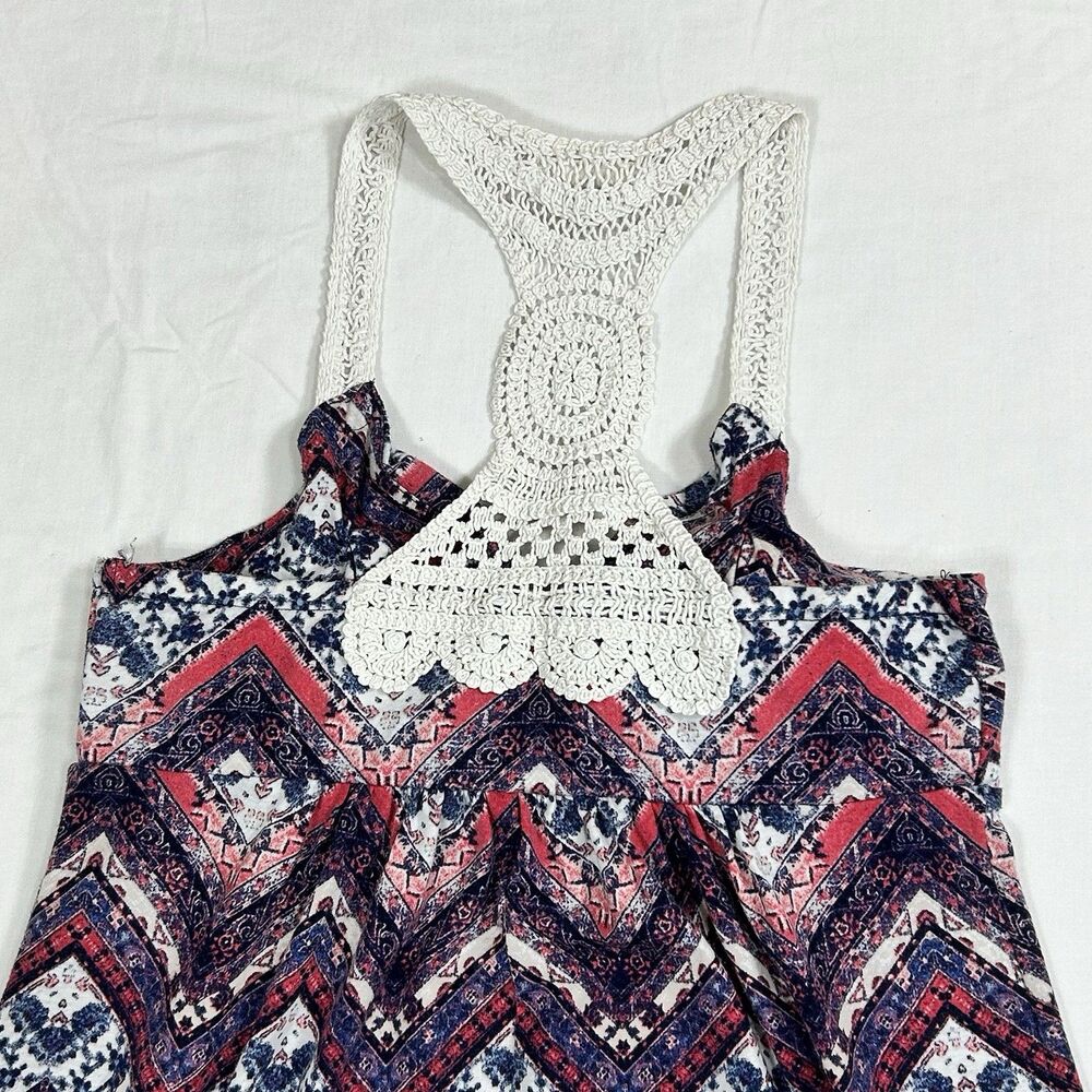 Pink Republic Medium Crocheted Sundress Summer Dress Racerback Coral Chevron - Picture 11 of 16